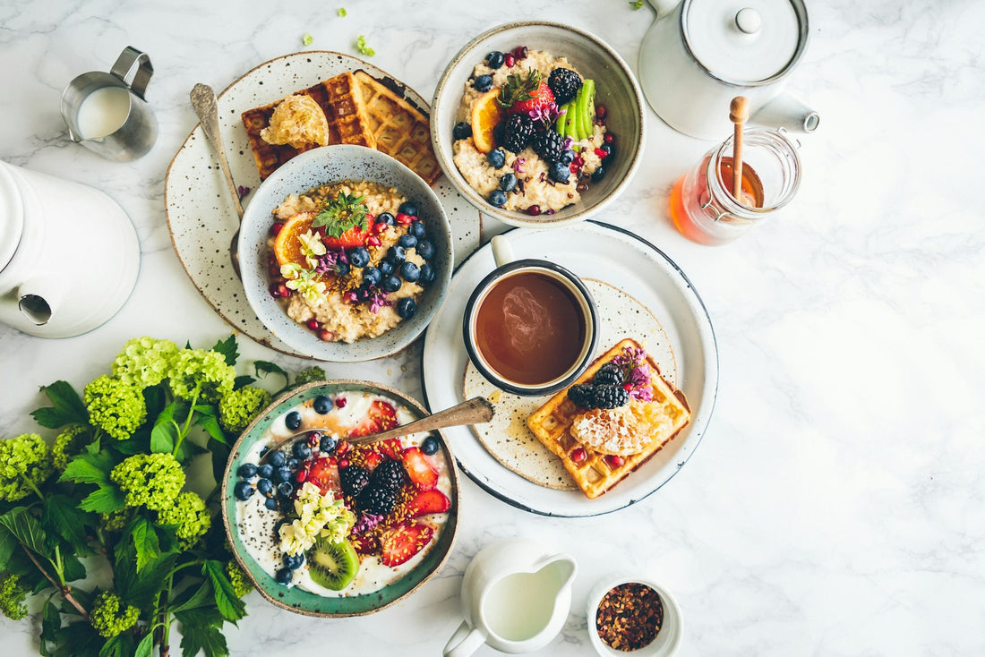 Fresh healthy food spread