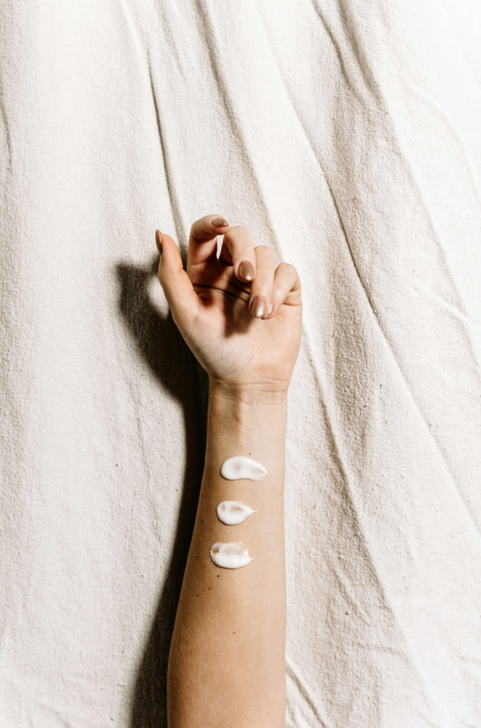 Skincare products including mineral and chemical sunscreen comparison
