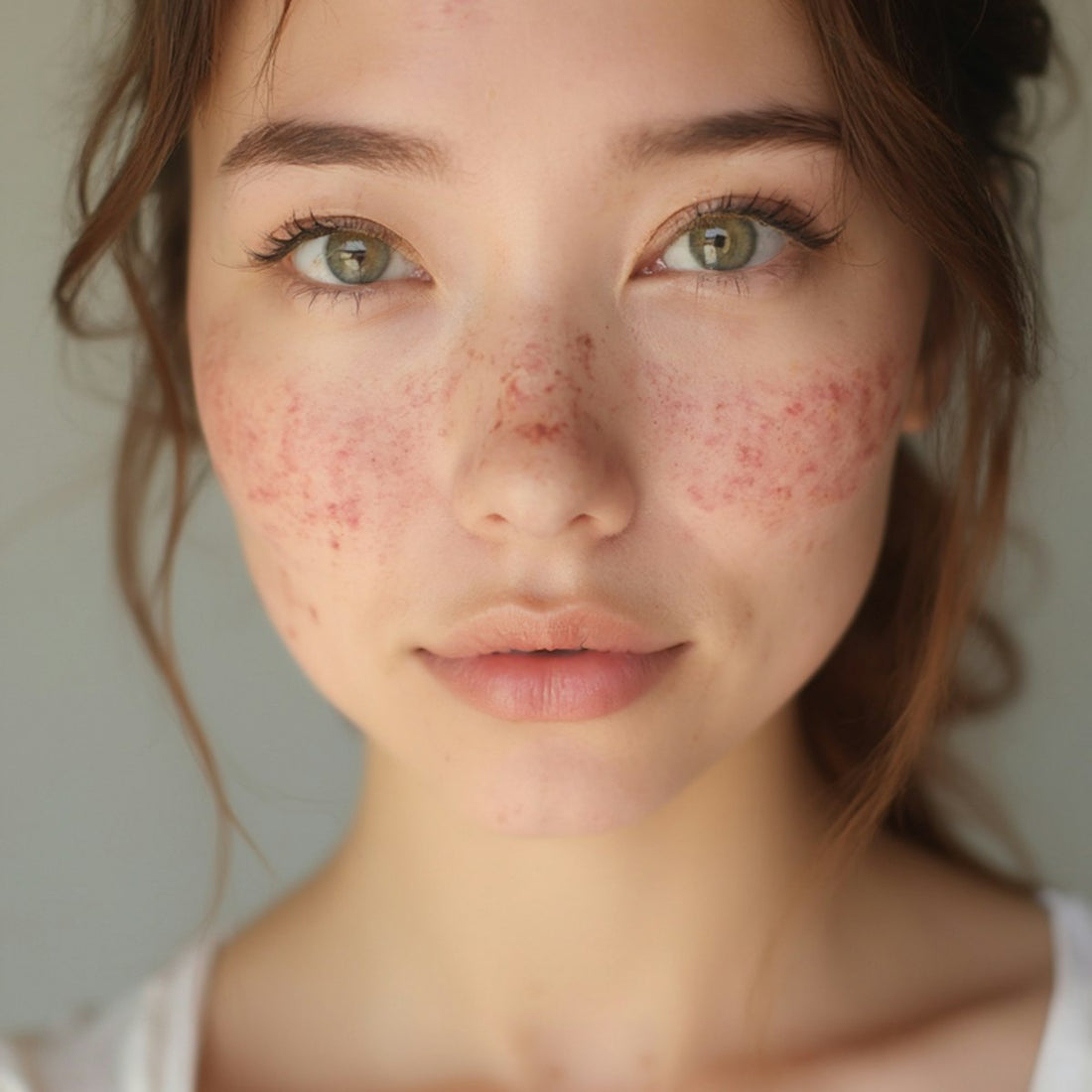 Woman with natural skin - adult hormonal acne in your 30s and 40s