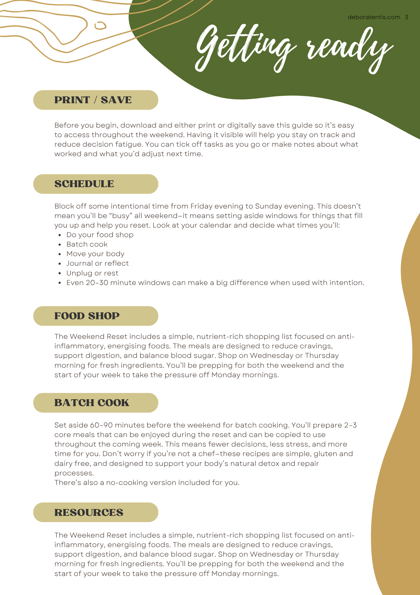 Weekend Reset Program