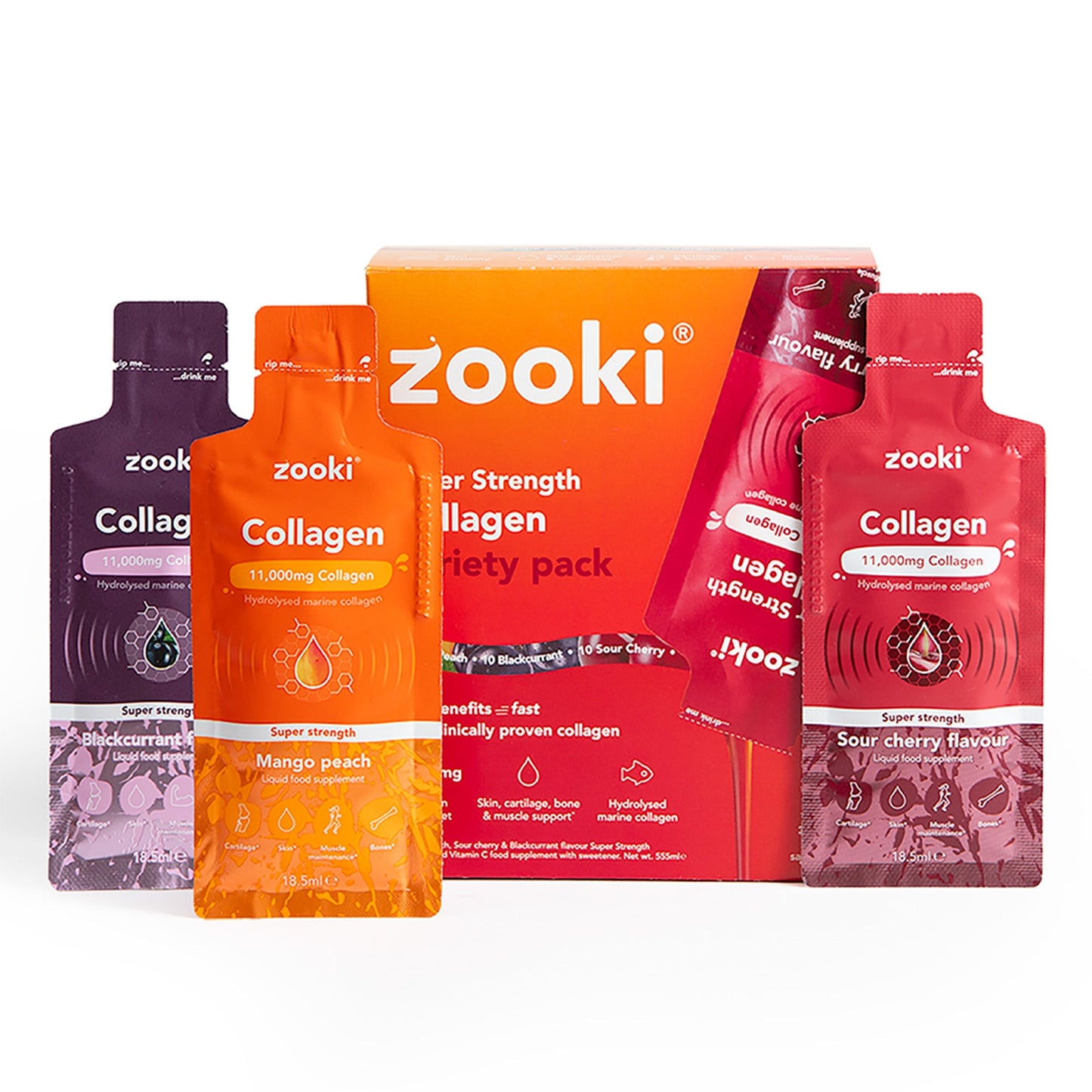 Zooki Super Strength Collagen Variety Pack sachets