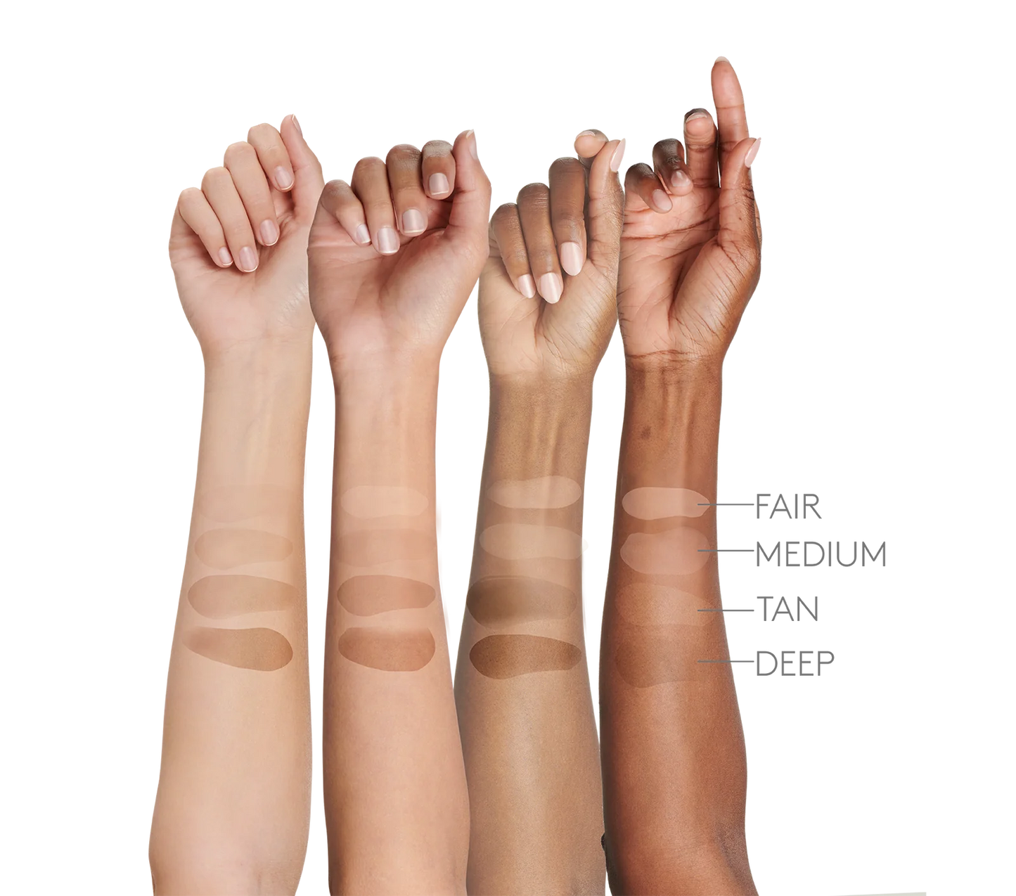 Colorescience Face Shield Flex SPF 50 shade swatch comparison