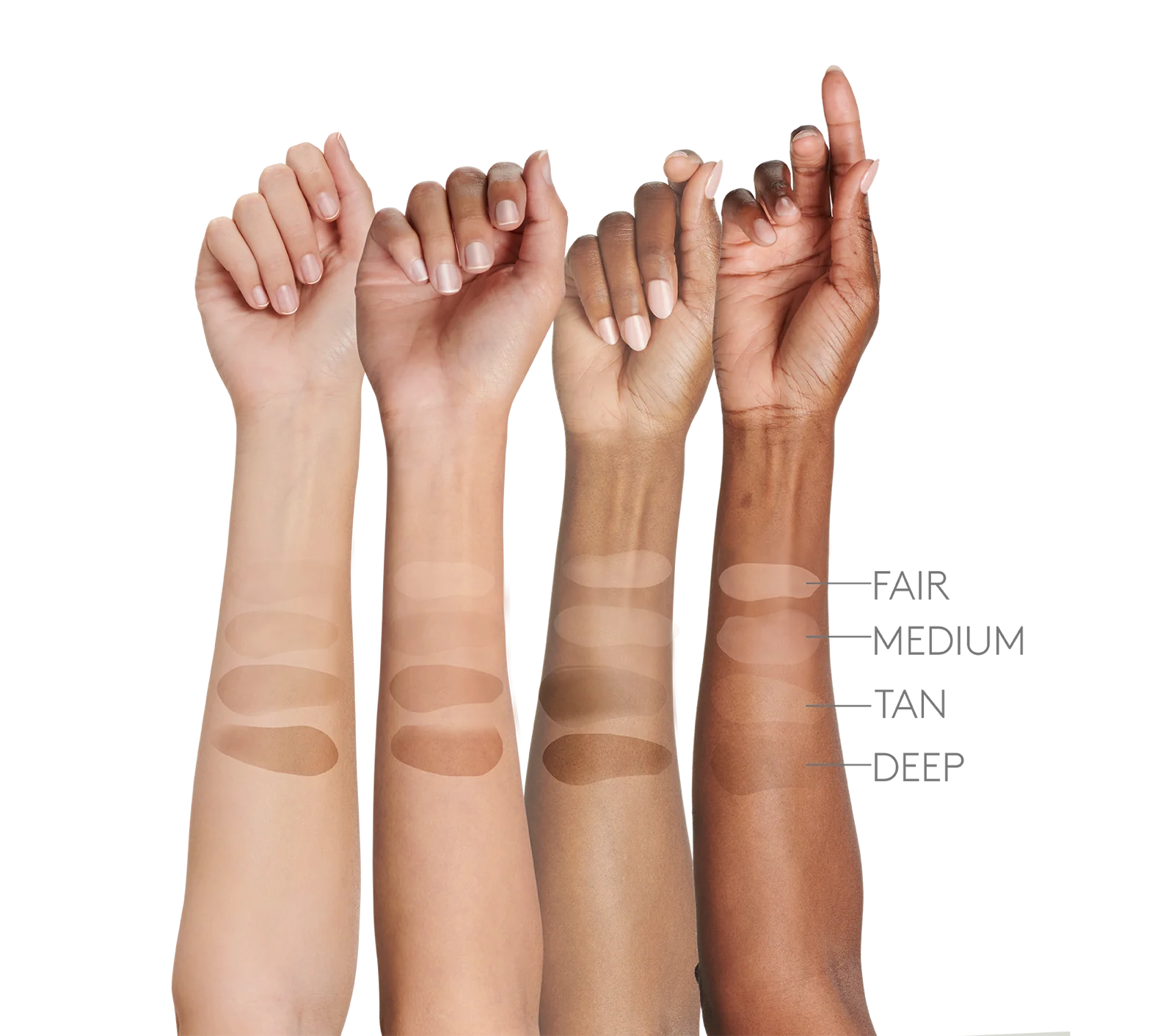 Colorescience Face Shield Flex SPF 50 shade swatch comparison