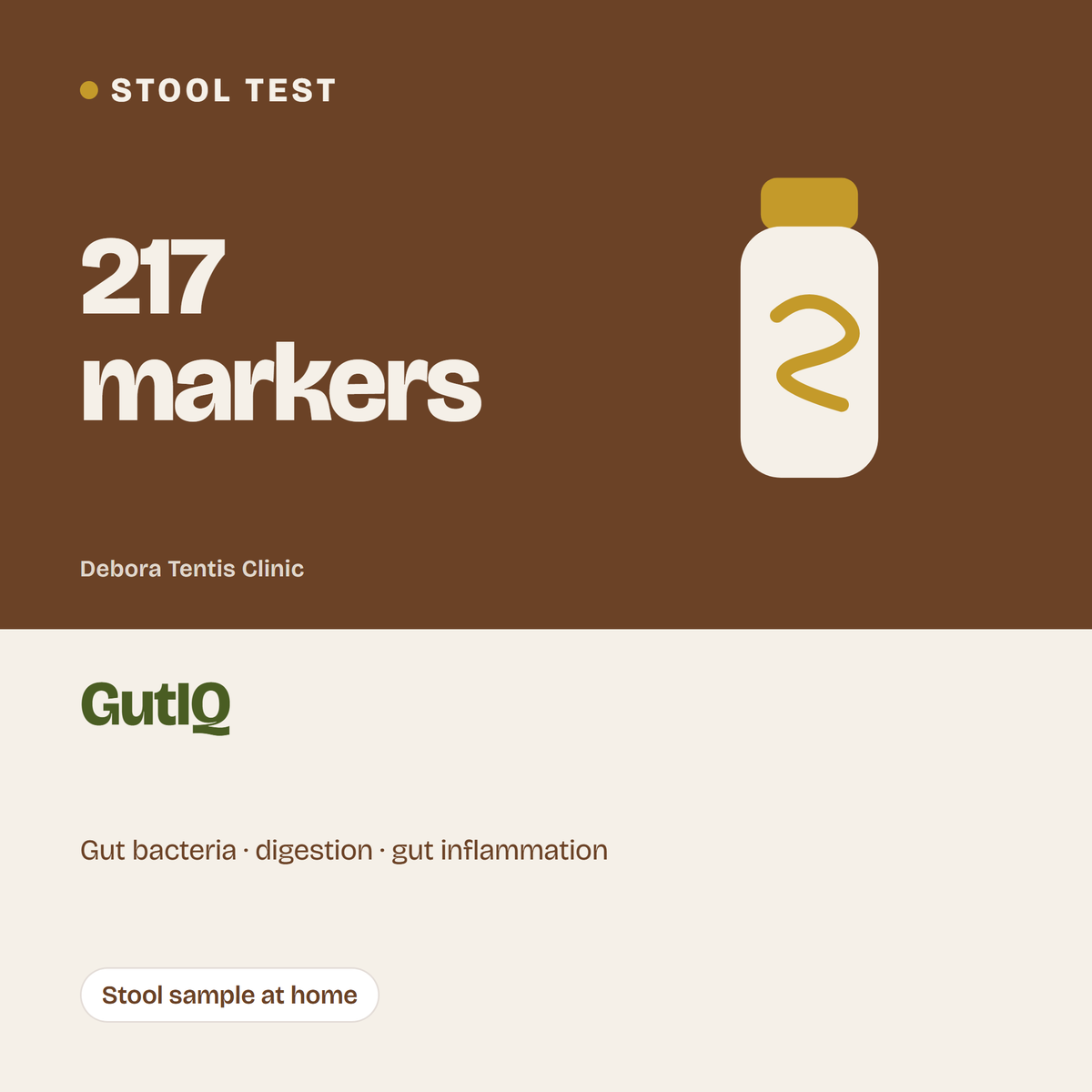 GutIQ: stool test, 217 markers