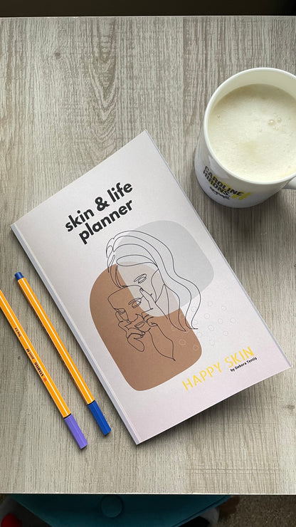 Skin and Life planner close-up of daily routine pages