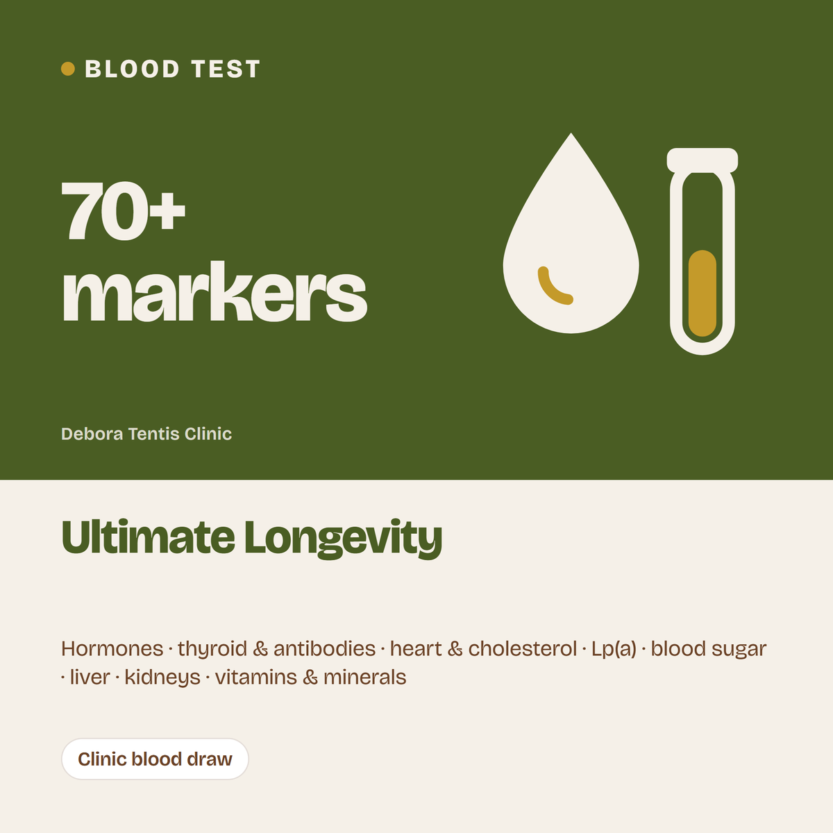 Ultimate Longevity: blood test, 70+ markers