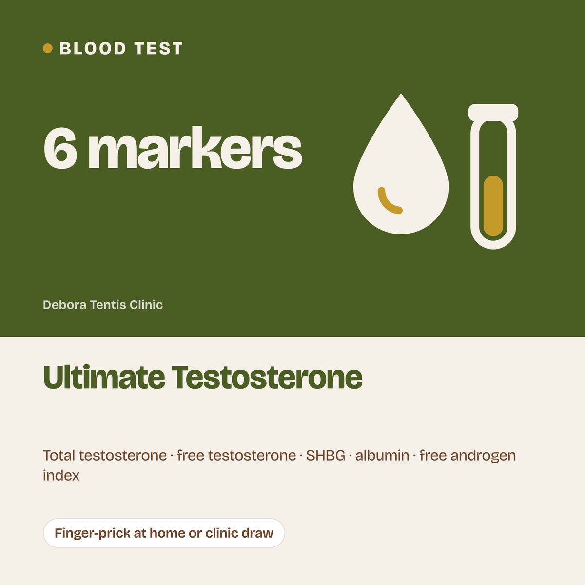 Ultimate Testosterone: blood test, 6 markers