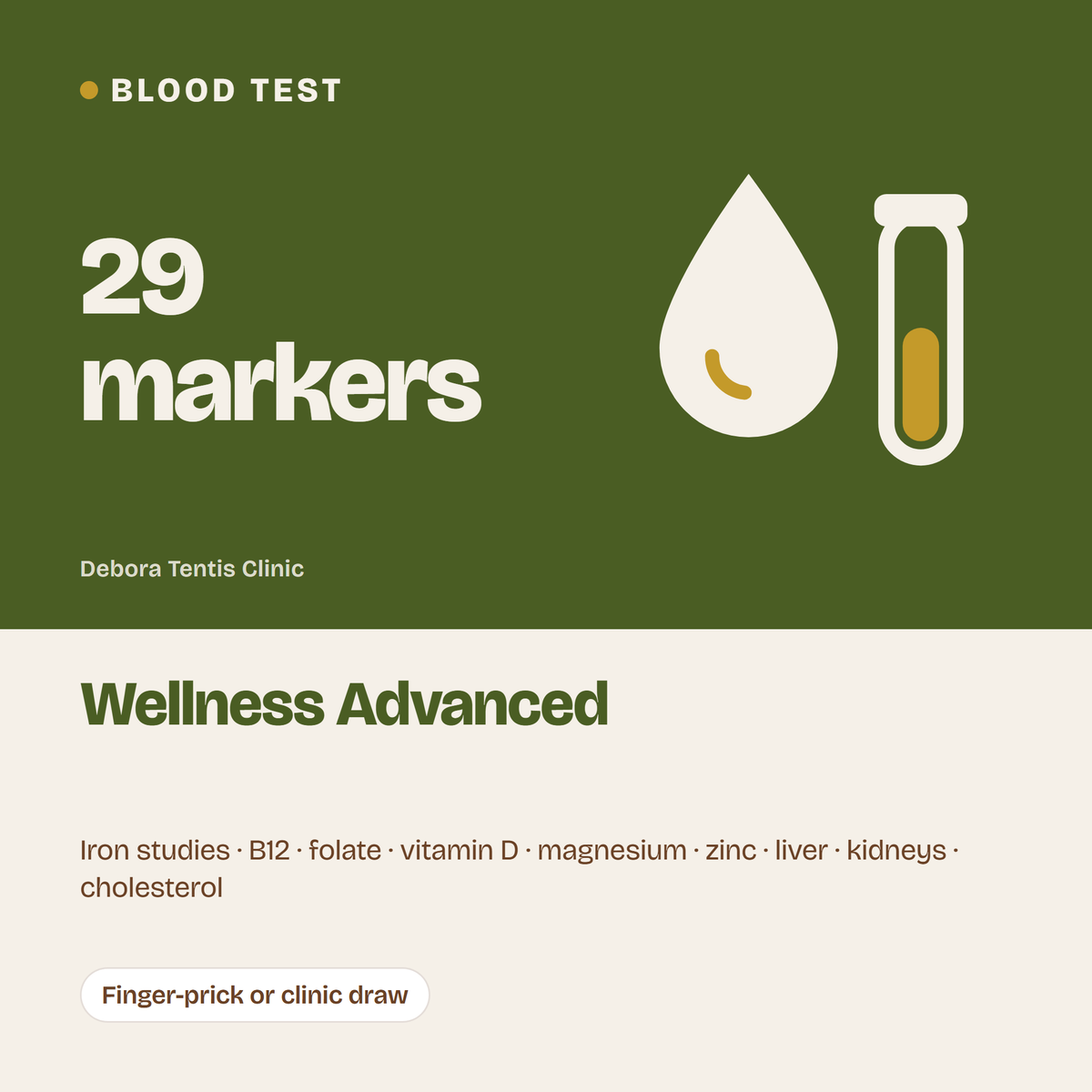 Wellness Advanced Blood Test: blood test, 29 markers