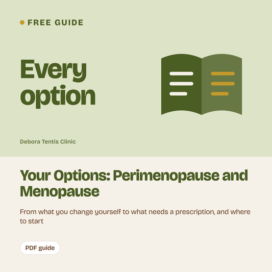 Your Options: Perimenopause and Menopause, free PDF guide from Debora Tentis Clinic